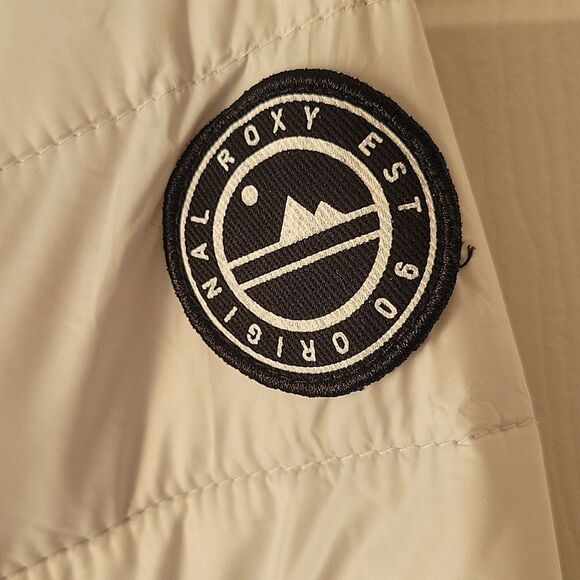 Roxy Puffer Jacket M Women's Lightweight Light Gray Lightweight - Picture 3 of 6